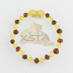 Amber teething bracelet baroque cherry yellow raw